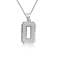 Gold Diamond Cut Custom Jersey Number Sports Pendant Necklace (Available in Yellow/Rose/White Gold)