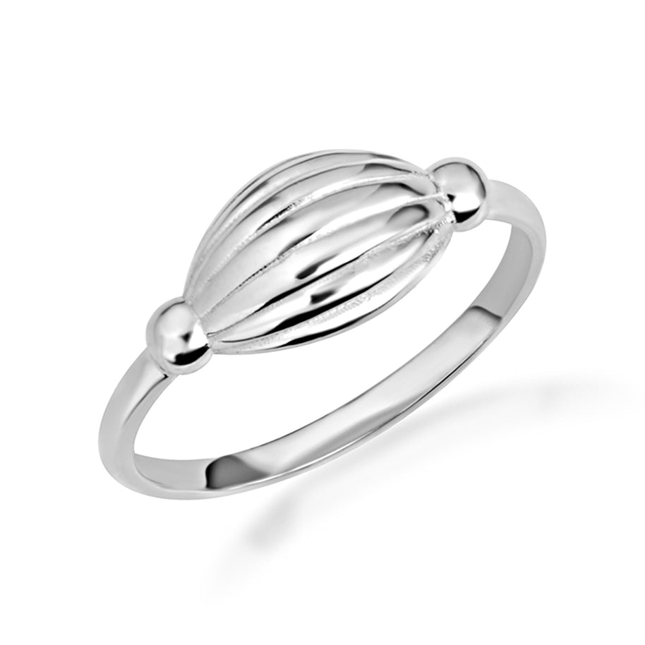 Gold Beach Seashell Ribbed Ring (Available in Yellow/Rose/White Gold)