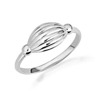 .925 Sterling Silver Beach Seashell Ribbed Ring
