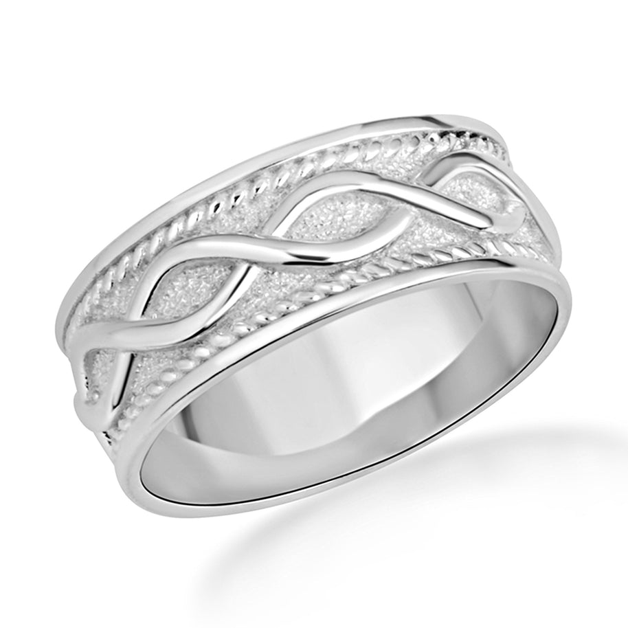 Gold Infinity Milgrain Textured Band Ring (Available in Yellow/Rose/White Gold)