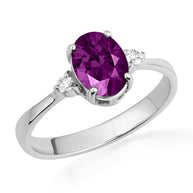 Gold Genuine Oval Gemstone Diamond Ring (Available in Yellow/Rose/White Gold)