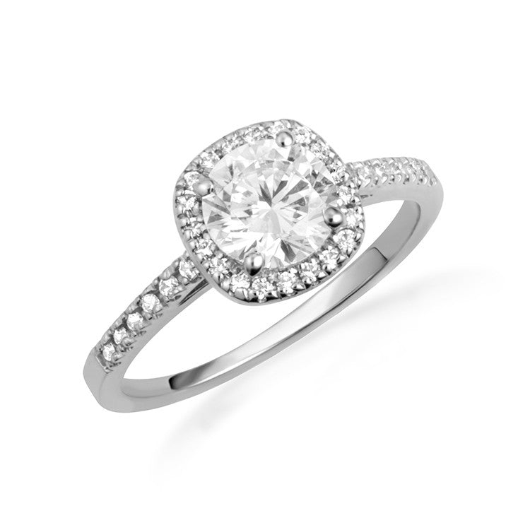 14K Gold Lab Grown Diamond Halo Engagement Ring (Available in Yellow/Rose/White Gold)