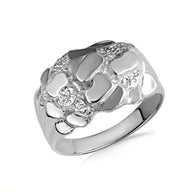 .925 Sterling Silver Men’s Chunky Nugget Ring