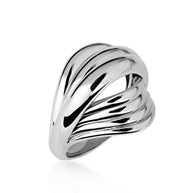 Gold Multi Row Wavy Band Ring (Available in Yellow/Rose/White Gold)