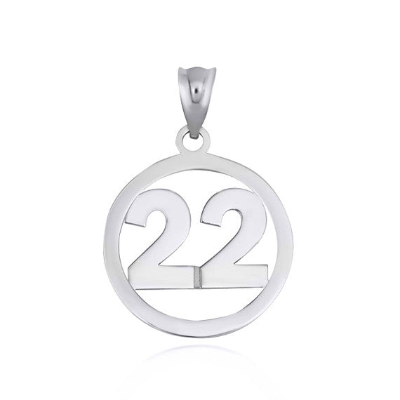 .925 Sterling Silver Personalized Jersey Number Sports Circle Pendant Necklace