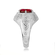 .925 Sterling Silver Irish Celtic Trinity Knot Gemstone Rope Ring