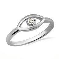 .925 Sterling Silver Evil Eye Birthstone Protection Ring