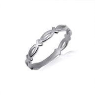 Gold Christian Ichthys Jesus Fish Band Ring (Available in Yellow/Rose/White Gold)