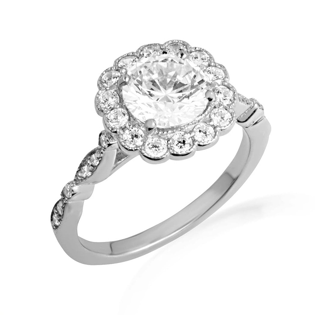 14K Gold Solitaire Lab Grown Diamond Halo Engagement Band Ring (Available in Yellow/Rose/White Gold)