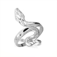 Gold Diamond Cut Serpent Snake Textured Ring (Available in Yellow/White Gold)