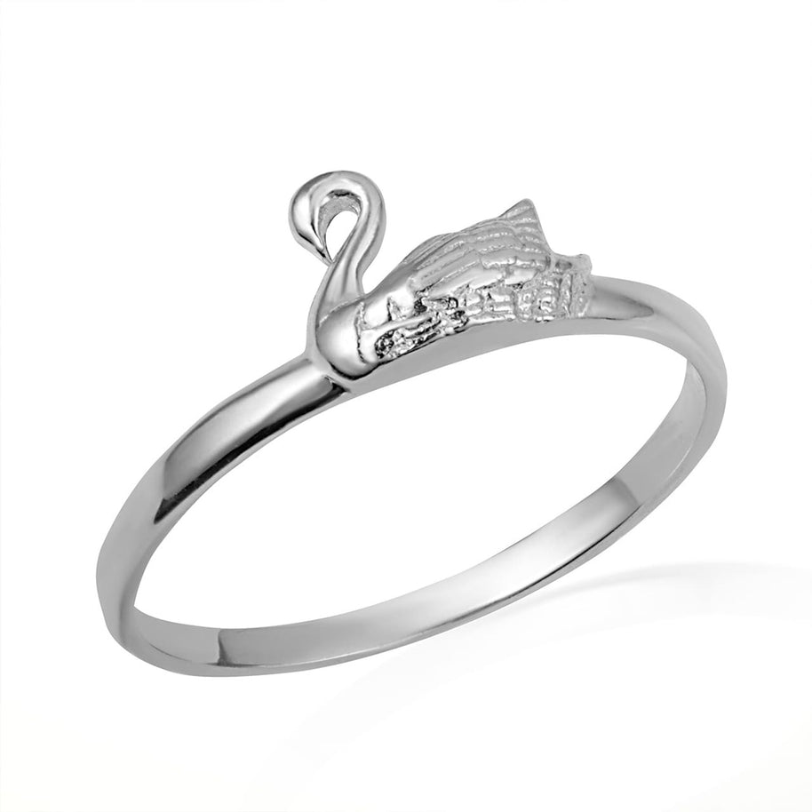 .925 Sterling Silver Elegant Swan Ring