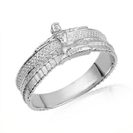 Gold Egyptian Goddess Isis Textured Band Ring (Available in Yellow/Rose/White Gold)
