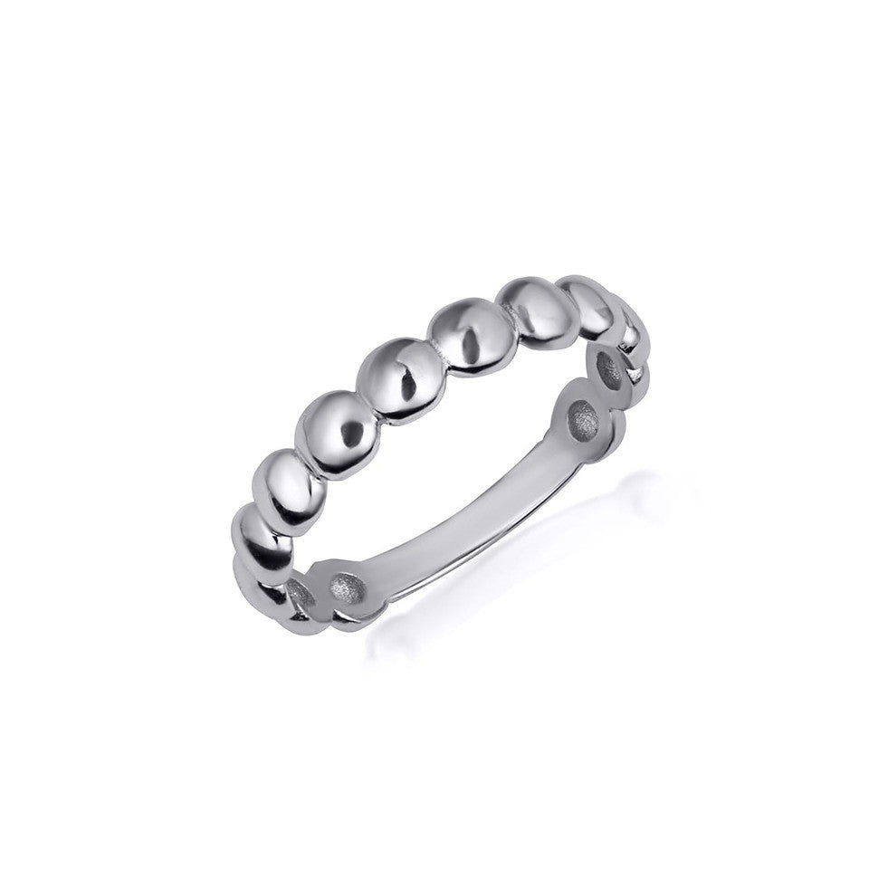 .925 Sterling Silver Beaded Band Ring