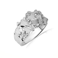 .925 Sterling Silver Men's Solid Nugget Ring