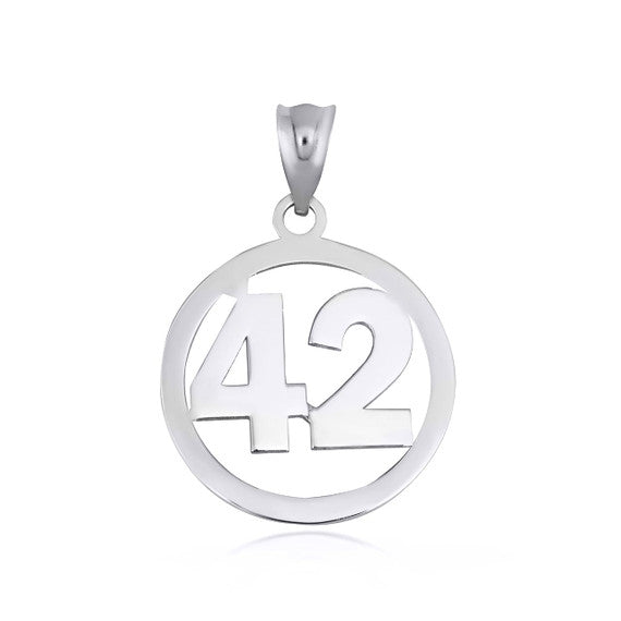 .925 Sterling Silver Personalized Jersey Number Sports Circle Pendant Necklace