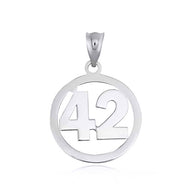 .925 Sterling Silver Personalized Jersey Number Sports Circle Pendant Necklace