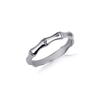 .925 Sterling Silver Stackable Bamboo Band Ring