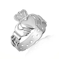 Gold Men's Symbol of Love Irish Claddagh Trinity Ring (Available in Yellow/Rose/White Gold)