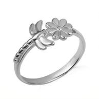 Gold Dragonfly Daisy Flower Nature Ring (Available in Yellow/Rose/White Gold)