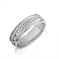 .925 Sterling Silver Unisex Celtic Claddagh Heart Trinity Knot Milgrain Band Ring Set
