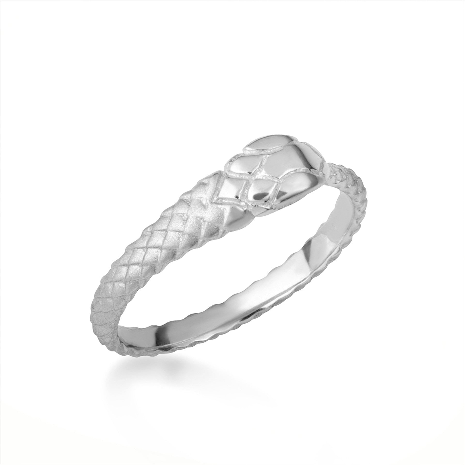 Gold Textured Ouroboros Serpent Snake Ring (Available in Yellow/Rose/White Gold)