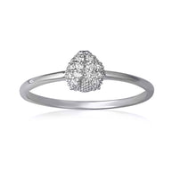 .925 Sterling Silver Cubic Zirconia Ladybug Ring
