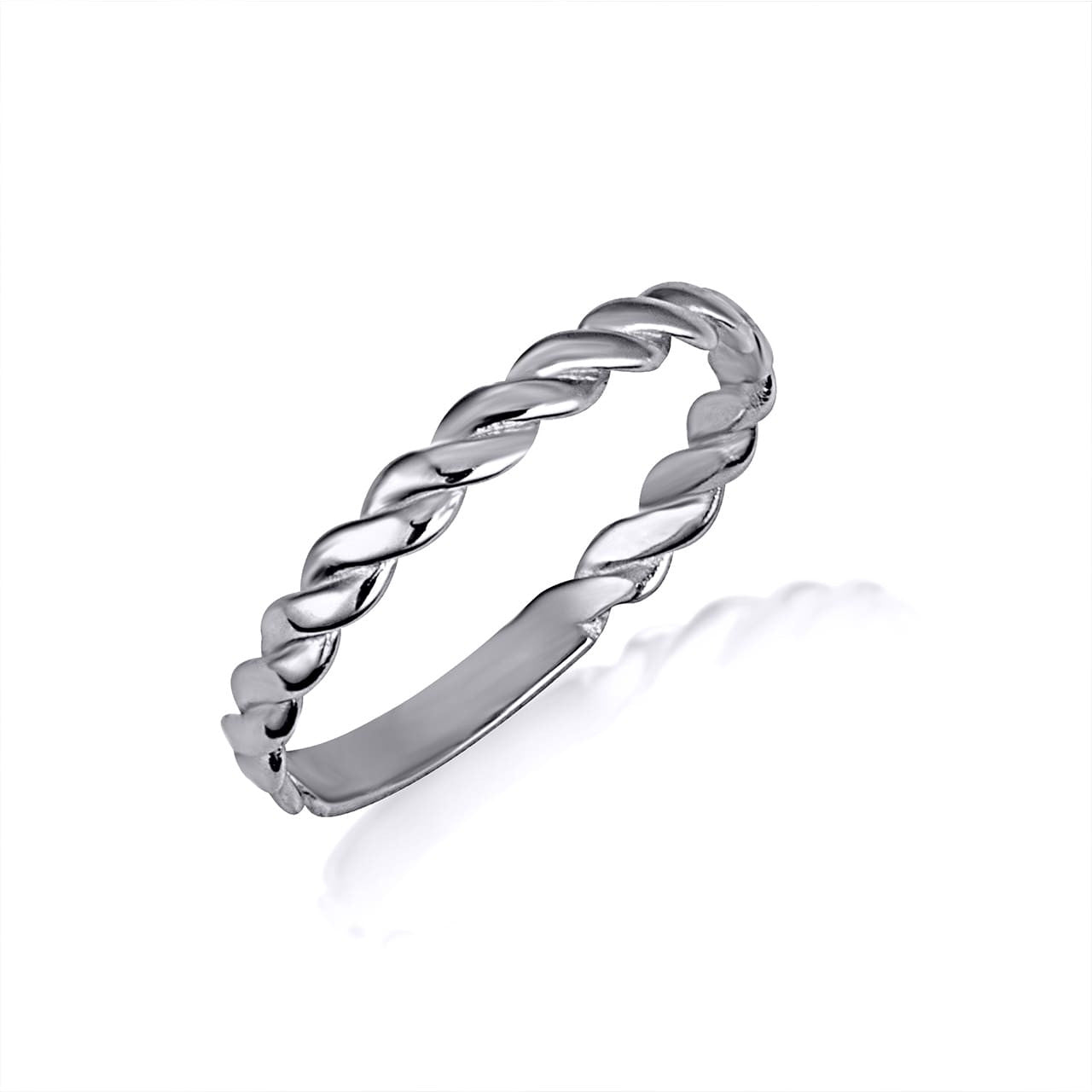 Gold Stackable Rope Band Ring (Available in Yellow/Rose/White Gold)