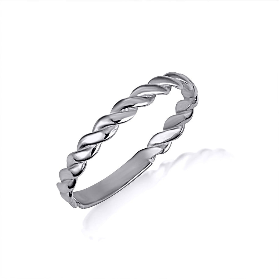 Gold Stackable Rope Band Ring (Available in Yellow/Rose/White Gold)