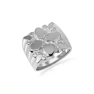 .925 Sterling Silver Men's Bold and Beautiful Prism Nugget Ring