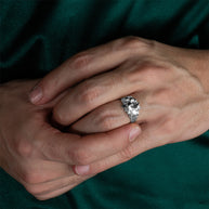 .925 Sterling Silver Men's Stoic Strength Solid Nugget Ring