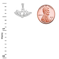 .925 Sterling Silver Cubic Zirconia Mis 15 Años Flower Quinceañera Pendant Necklace