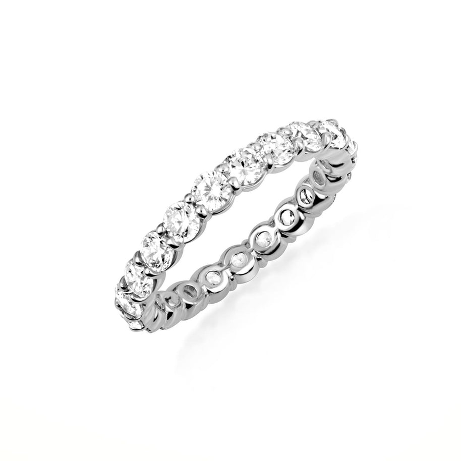 14K Gold 2.25cts Lab Grown Diamond Pave Set 3mm Wedding Band Ring (Available in Yellow/Rose/White Gold)