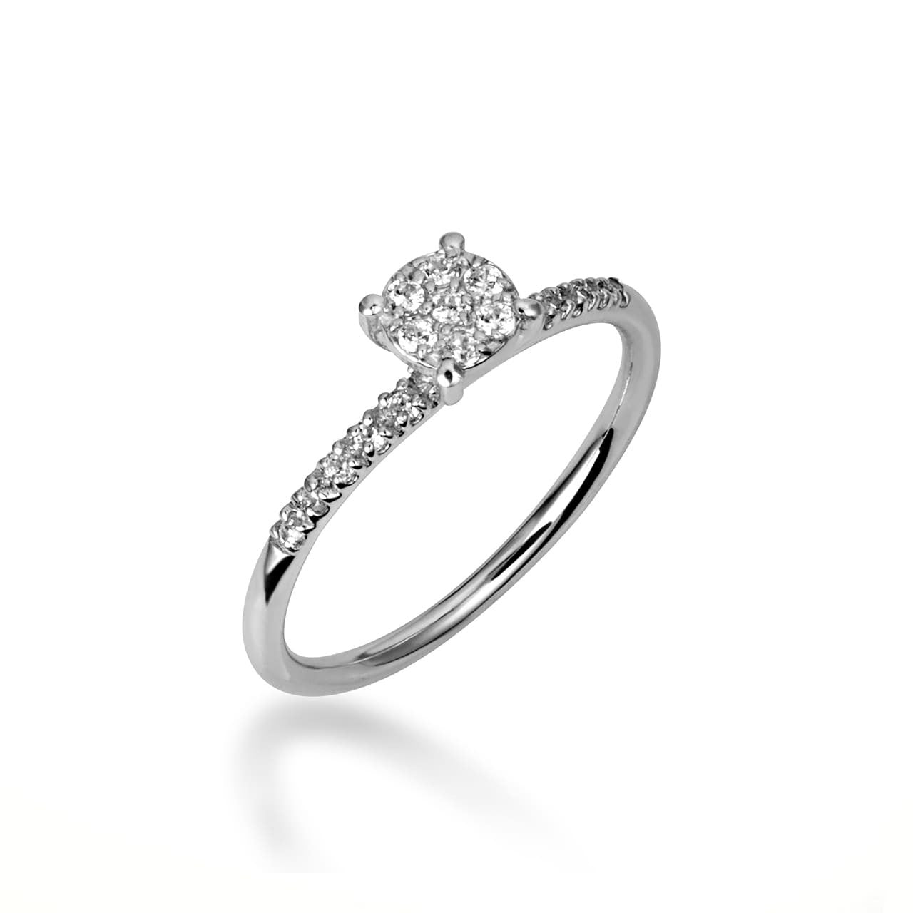14K Gold Cubic Zirconia Pavé Set Ring (Available in Yellow/Rose/White Gold)