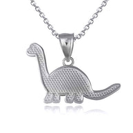 Gold Brachiosaurus Dinosaur Textured Pendant Necklace (Available in Yellow/Rose/White Gold)