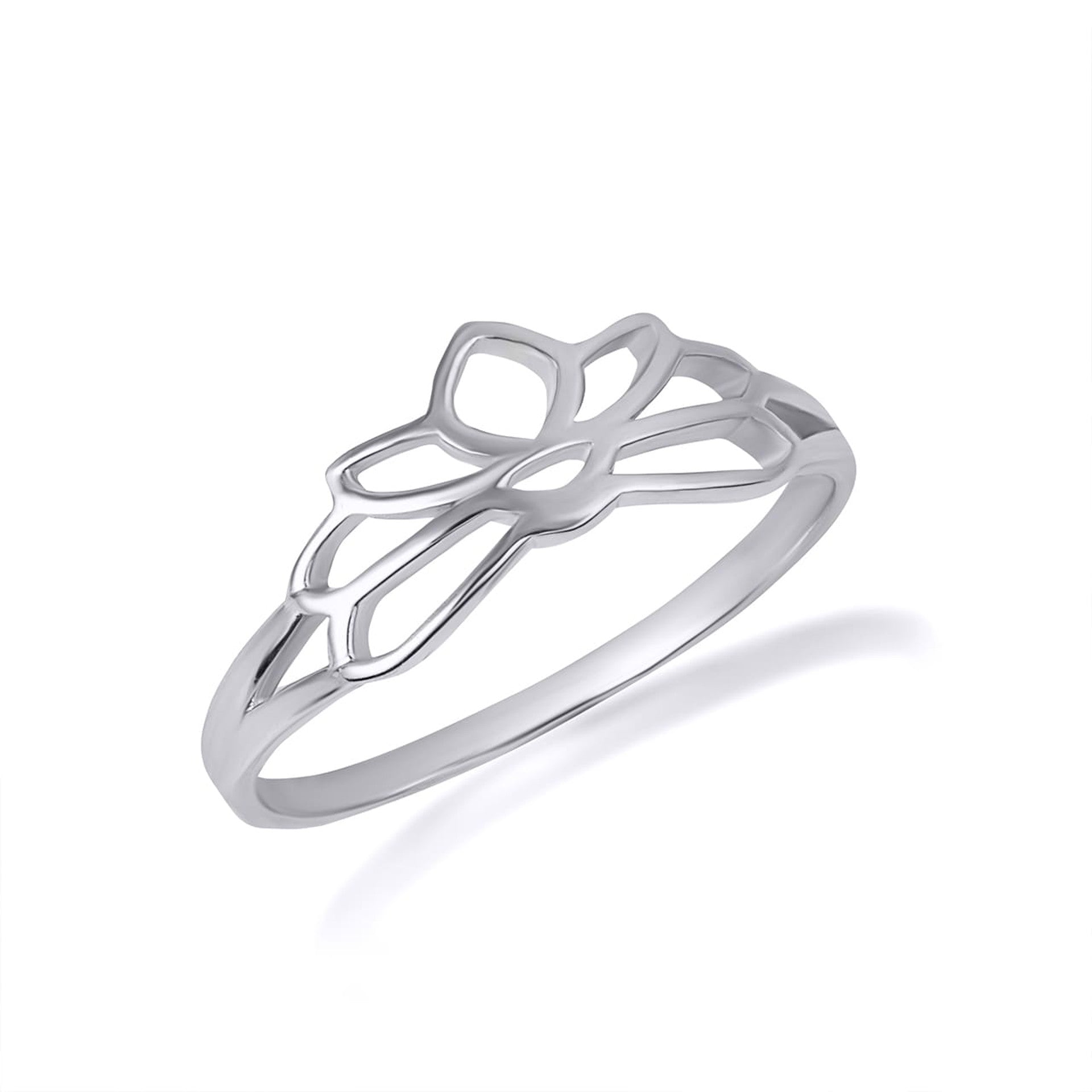 Gold Women's Lotus Flower Ring (Available in Yellow/Rose/White Gold)