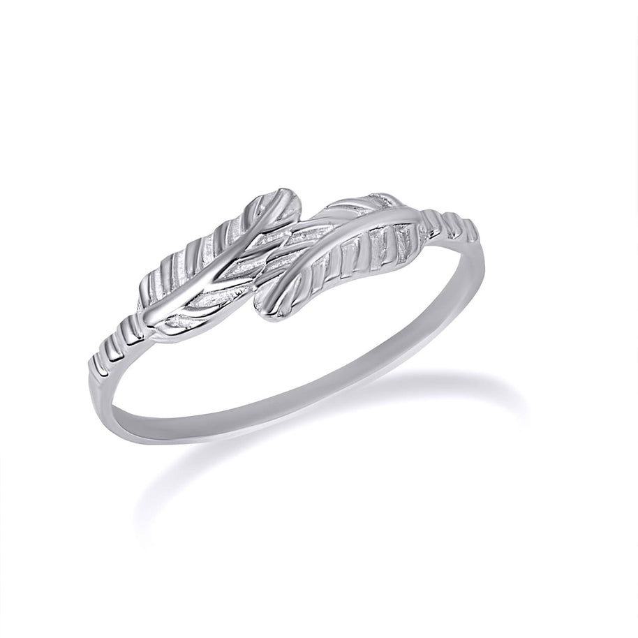 Gold Feather Wraparound Band Ring (Available in Yellow/Rose/White Gold)