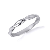 .925 Sterling Silver Stackable Twist Eternity Ring