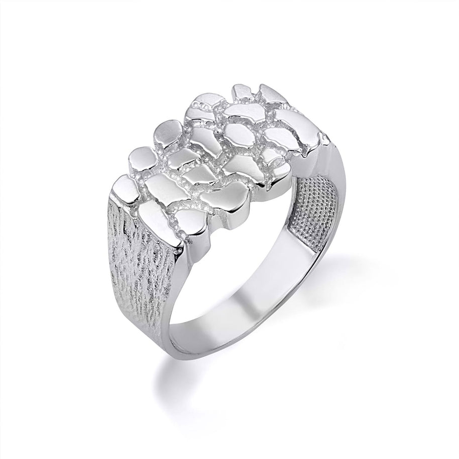 .925 Sterling Silver Men's Nugget Ring
