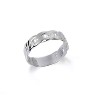 .925 Sterling Silver Cuban Link Chain Ring (5.5mm)