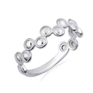 .925 Sterling Silver Beaded Circle Bubble Band Ring