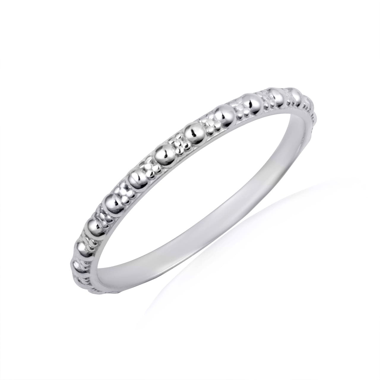 Gold Beaded Bubble Eternity Band Ring (Available in Yellow/Rose/White Gold)