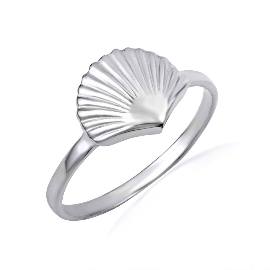 .925 Sterling Silver Seashell Beach Ring