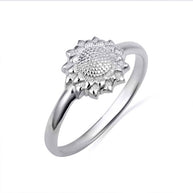 925 Sterling Silver Sunflower Ring