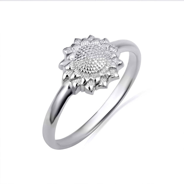 925 Sterling Silver Sunflower Ring