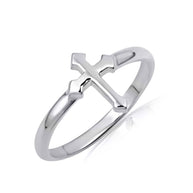 Gold Religious Cross Faith Ring (Available in Yellow/Rose/White Gold)