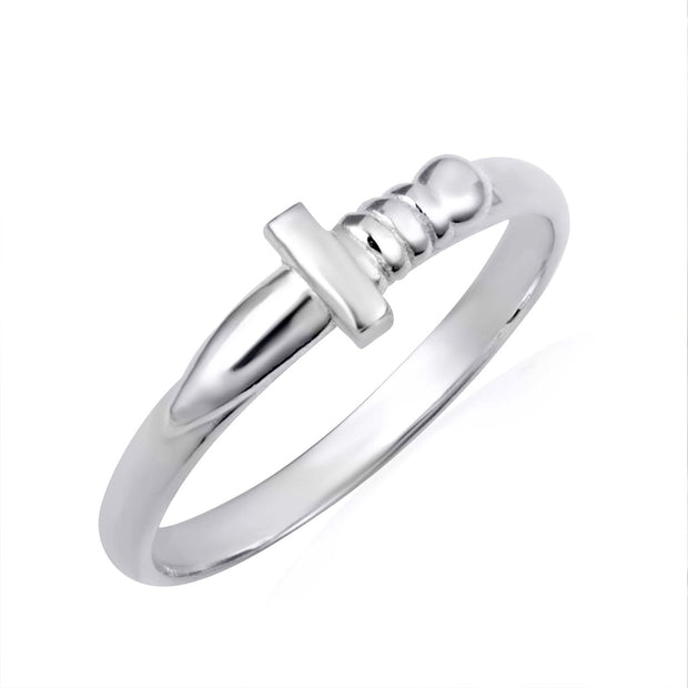 .925 Sterling Silver Medieval Sword Dagger Ring