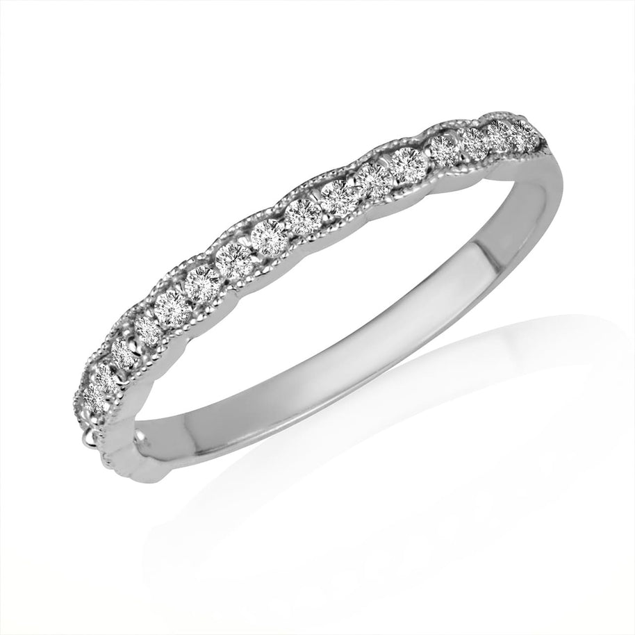 .925 Sterling Silver Pave Set Cubic Zirconia Band Ring