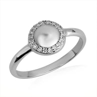 .925 Sterling Silver Cubic Zirconia Halo Circle Ring