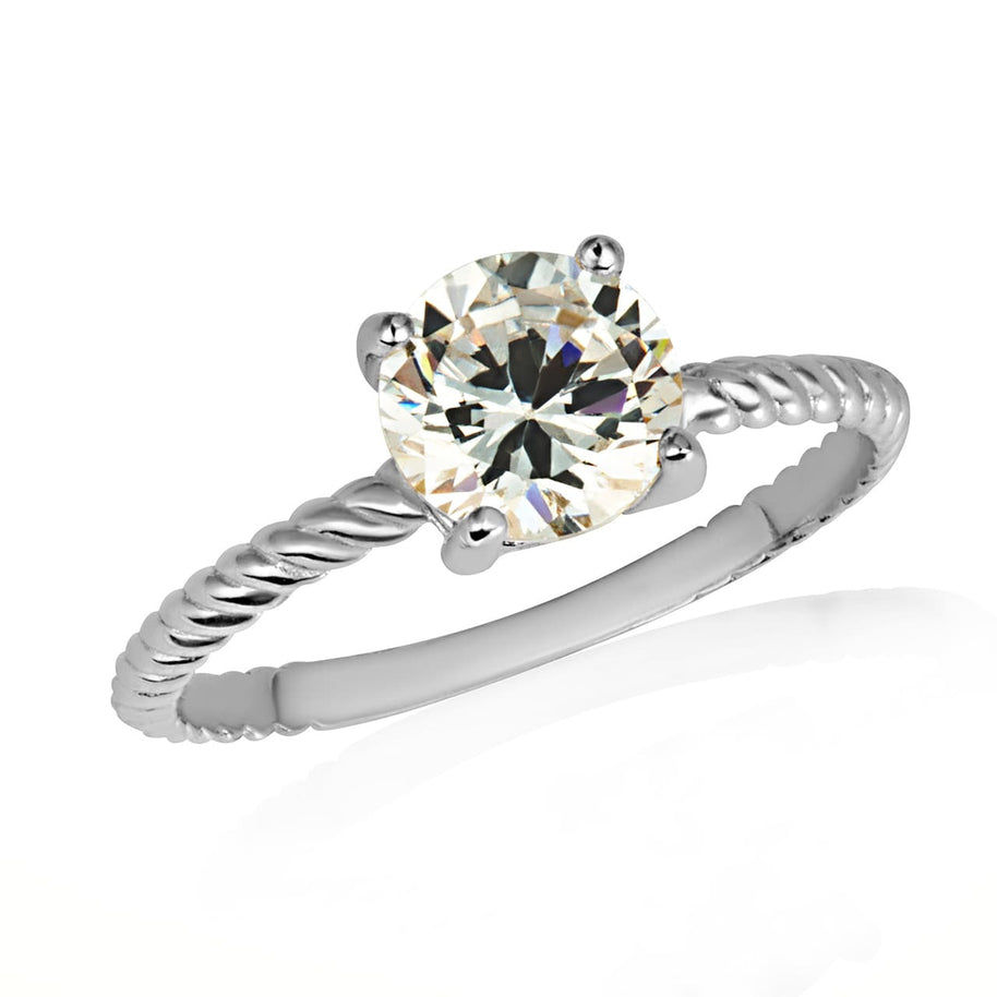 Gold Personalized Birthstone Rope Ring (Available in Yellow/Rose/White Gold)