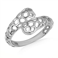 Gold Honeycomb Beehive Wraparound Band Ring (Available in Yellow/Rose/White Gold)